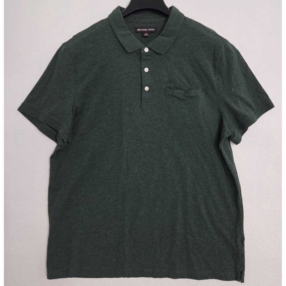 Michael Kors Green Polo Pocket Polo Shirt Short Sleeve Mens - XL